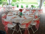 Peach Chair Sashes Lakeside Tent Open