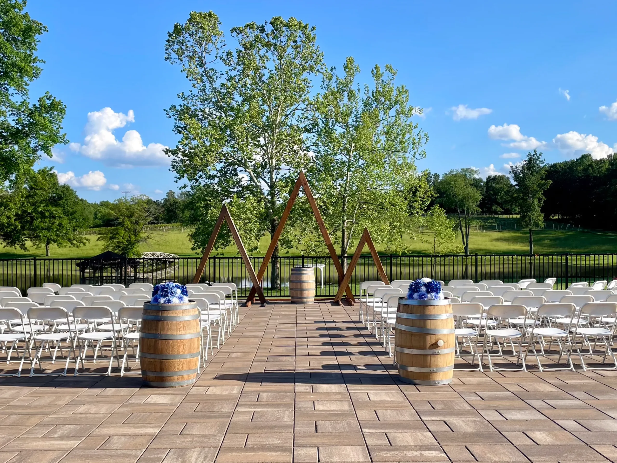 Outdoor wedding ceremony at Villa Antonio Winery